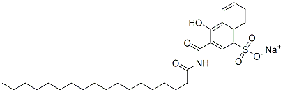 sodium 4-hydroxy-3-[[(1-oxooctadecyl)amino]carbonyl]naphthalenesulphonate  Struktur