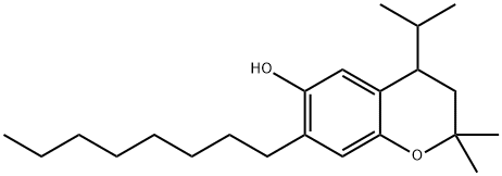 3,4-dihydro-4-isopropyl-2,2-dimethyl-7-octyl-2H-1-benzopyran-6-ol  Struktur