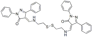 1,10-Bis(1,3-diphenyl-5-oxo-2-pyrazolin-4-ylidene)-2,9-diaza-5,6-dithiadecane Struktur