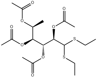 2-O,3-O,4-O,5-O-Tetraacetyl-L-rhamnose diethyl dithioacetal Struktur