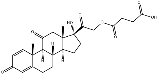 17,21-dihydroxypregna-1,4-diene-3,11,20-trione 21-(hydrogen succinate)   Struktur