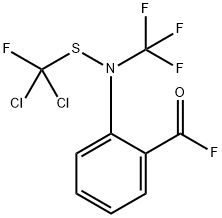 2-((DICHLOROFLUOROMETHYLSULFANYL)-(TRIFLUOROMETHYL)AMINO)-BENZOYLFLUORIDE Struktur