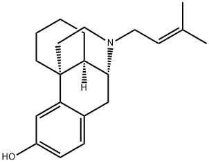 (-)-17-(3-Methyl-2-butenyl)morphinan-3-ol Struktur