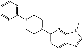 9-Methyl-2-[4-(2-pyrimidinyl)-1-piperazinyl]-9H-purine Struktur