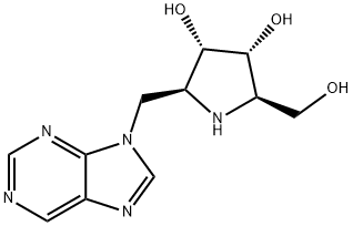 3,4-Pyrrolidinediol, 2-(hydroxymethyl)-5-(9H-purin-9-ylmethyl)-, (2R,3R,4S,5S)- Struktur