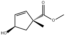 2-Cyclopentene-1-carboxylicacid,4-hydroxy-1-methyl-,methylester,(1R,4R)- Struktur