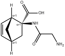 Bicyclo[2.2.1]hept-5-ene-2-carboxylic acid, 2-[(aminoacetyl)amino]-, Struktur