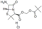 pivaloyloxymethyl [2S-(2alpha,5alpha,6beta)]-6-amino-3,3-dimethyl-7-oxo-4-thia-1-azabicyclo[3.2.0]heptane-2-carboxylate monohydrochloride Struktur