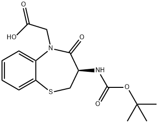 (R)-3-BOC-AMINO-5-(CARBONYLMETHYL)-2,3-DIHYDRO-1,5-BENZOTHIAZEPIN-4(5H)-ONE Struktur