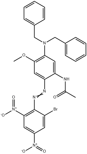 N-[5-[bis(phenylmethyl)amino]-2-[(2-bromo-4,6-dinitrophenyl)azo]-4-methoxyphenyl]acetamide Struktur