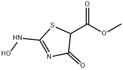 5-Thiazolecarboxylicacid,4,5-dihydro-2-(hydroxyamino)-4-oxo-,methylester Struktur