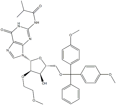 5'-O-DMT-N2-isobutyryl-2'-O-(2-methoxyethyl)guanosine Struktur