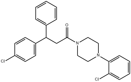 1-[4-(o-Chlorophenyl)-1-piperazinyl]-3-(p-chlorophenyl)-3-phenyl-1-propanone Struktur