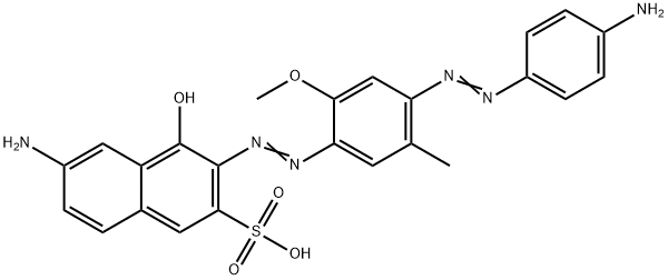 6-amino-3-[[4-[(4-aminophenyl)azo]-6-methoxy-m-tolyl]azo]-4-hydroxynaphthalene-2-sulphonic acid  Struktur