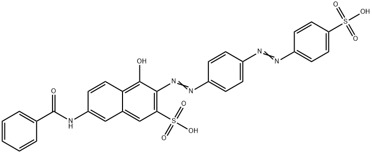 7-benzamido-4-hydroxy-3-[[4-[(4-sulphophenyl)azo]phenyl]azo]naphthalene-2-sulphonic acid  Struktur