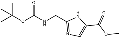 N-TERT-BUTOXYCARBONYL-2-AMINOMETHYL-IMIDAZOLE-4-CARBOXYLIC ACID METHYL ESTER Struktur