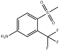 4-(Methylsulphonyl)-3-(trifluoromethyl)aniline, 4-Amino-2-(trifluoromethyl)phenyl methyl sulphone Struktur