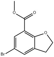 7-Benzofurancarboxylic acid, 5-broMo-2,3-dihydro-, Methyl ester Struktur