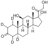 5A-PREGNAN-11B,17A,21-TRIOL-3,20-DIONE-1,2,4,5-D4 Struktur