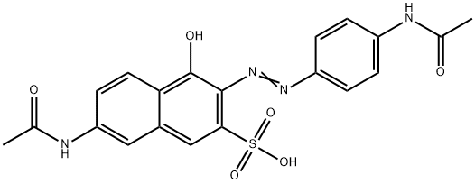 7-(acetylamino)-3-[[4-(acetylamino)phenyl]azo]-4-hydroxynaphthalene-2-sulphonic acid Struktur