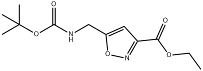 Ethyl 5-(aminomethyl)isoxazole-3-carboxylate, N-BOC protected Struktur