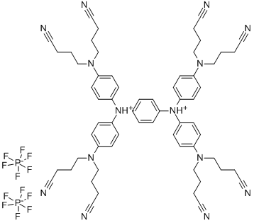 N,N,N'',N''-TETRAKIS[4-BIS(3-CYANOPROPYL)AMINOPHENYL]-P-PHENYLENEDIAMINIUM DIHEXAFLUOROPHOSPHATE 結(jié)構(gòu)式