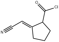 Cyclopentanecarbonyl chloride, 2-(cyanomethylene)-, (E)- (8CI) Struktur