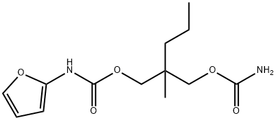 N-(2-Furyl)carbamic acid 2-(carbamoyloxymethyl)-2-methylpentyl ester Struktur