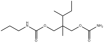 N-Propylcarbamic acid 2-(carbamoyloxymethyl)-2,3-dimethylpentyl ester Struktur