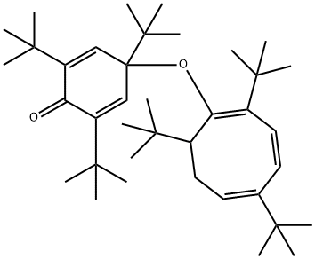 2,4,6-Tri-tert-butyl-4-[(2,5,8-tri-tert-butyl-1,3,5-cyclooctatrien-1-yl)oxy]-2,5-cyclohexadien-1-one Struktur