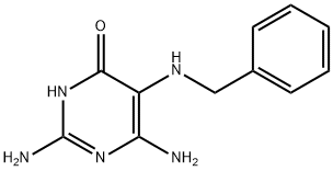 5-benzylamino-2,6-diamino-4-pyrimidinone Struktur