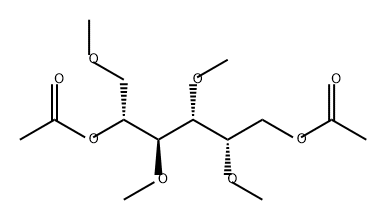 1-O,3-O,4-O,5-O-Tetramethyl-D-galactitol 2,6-diacetate Struktur