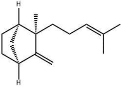 (1S,2S,4R)-2-Methyl-3-methylene-2-(4-methyl-3-pentenyl)bicyclo[2.2.1]heptane Struktur