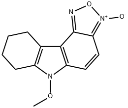 6-METHOXY-7,8,9,10-TETRAHYDRO-6H-[1,2,5]OXADIAZOLO[3,4-C]CARBAZOL-3-IUM-3-OLATE Struktur