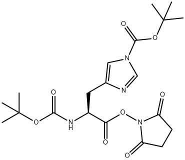 Boc-His(1-Boc)-OSu Struktur