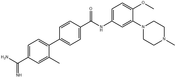 4'-CARBAMIMIDOYL-2'-METHYL-BIPHENYL-4-CARBOXYLIC ACID [4-METHOXY-3-(4-METHYL-PIPERAZIN-1-YL)-PHENYL]-AMIDE Struktur