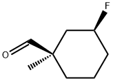 Cyclohexanecarboxaldehyde, 3-fluoro-1-methyl-, (1R,3S)- (9CI) Struktur