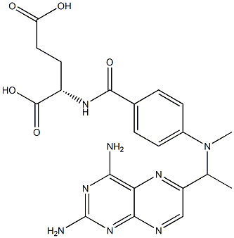 N-[4-[[1-(2,4-Diamino-6-pteridinyl)ethyl]methylamino]benzoyl]-L-glutamic acid Struktur