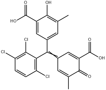 5-[(2,3,6-Trichlorophenyl)(3-carboxy-4-oxo-5-methyl-2,5-cyclohexadien-1-ylidene)methyl]-2-hydroxy-3-methylbenzoic acid Struktur