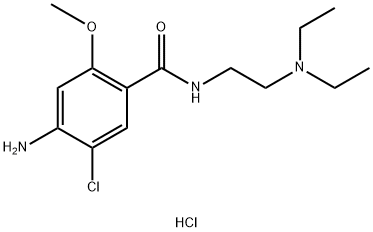 4-amino-5-chloro-N-[2-(diethylamino)ethyl]-2-methoxybenzamide dihydrochloride Struktur