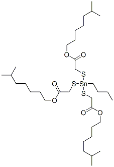 triisooctyl 2,2',2''-[(butylstannylidyne)tris(thio)]triacetate Struktur