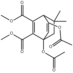 1,5-Di(acetyloxy)-8,8-dimethylbicyclo[2.2.2]octa-2,5-diene-2,3-dicarboxylic acid dimethyl ester Struktur