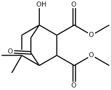 1-Hydroxy-8,8-dimethyl-5-oxobicyclo[2.2.2]octane-2,3-dicarboxylic acid dimethyl ester Struktur