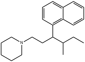 1-[4-Methyl-3-(1-naphtyl)hexyl]piperidine Struktur