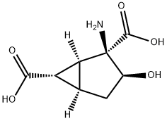 Bicyclo[3.1.0]hexane-2,6-dicarboxylic acid, 2-amino-3-hydroxy-, (1S,2R,3S,5R,6S)- (9CI) Struktur