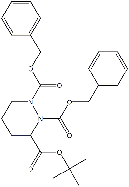 1,2-dibenzyl 3-tert-butyl piperazine-1,2,3-tricarboxylate Struktur