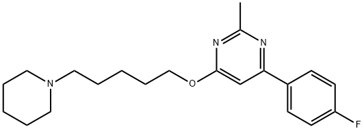 4-(4-fluorophenyl)-2-methyl-6-[5-(1-piperidyl)pentoxy]pyrimidine Struktur