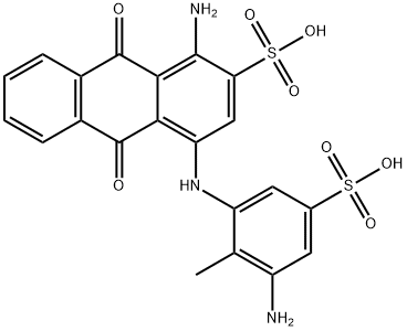 1-amino-4-[(3-amino-2-methyl-5-sulphophenyl)amino]-9,10-dihydro-9,10-dioxoanthracene-2-sulphonic acid Struktur