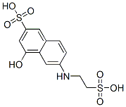 4-hydroxy-6-(2-sulfoethylamino)naphthalene-2-sulfonic acid Struktur