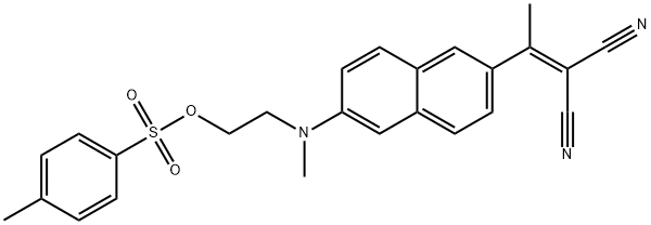 2-(1-(6-[(2-(P-TOLUOLSULFONYLOXY)ETHYL)(METHYL)AMINO]-2-NAPHTHYL)ETHYLIDENE)MALONITRILE Struktur